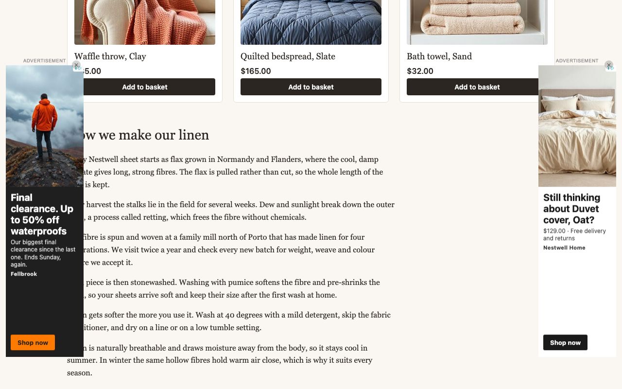 Ad slots on the page: Adhesion, from Shitely Media