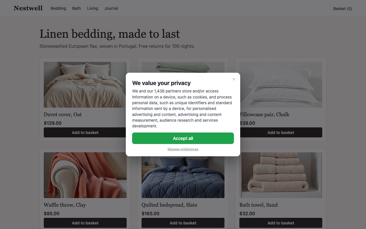 Cookie or consent banner: ConsentMax™, from Shitely Consent