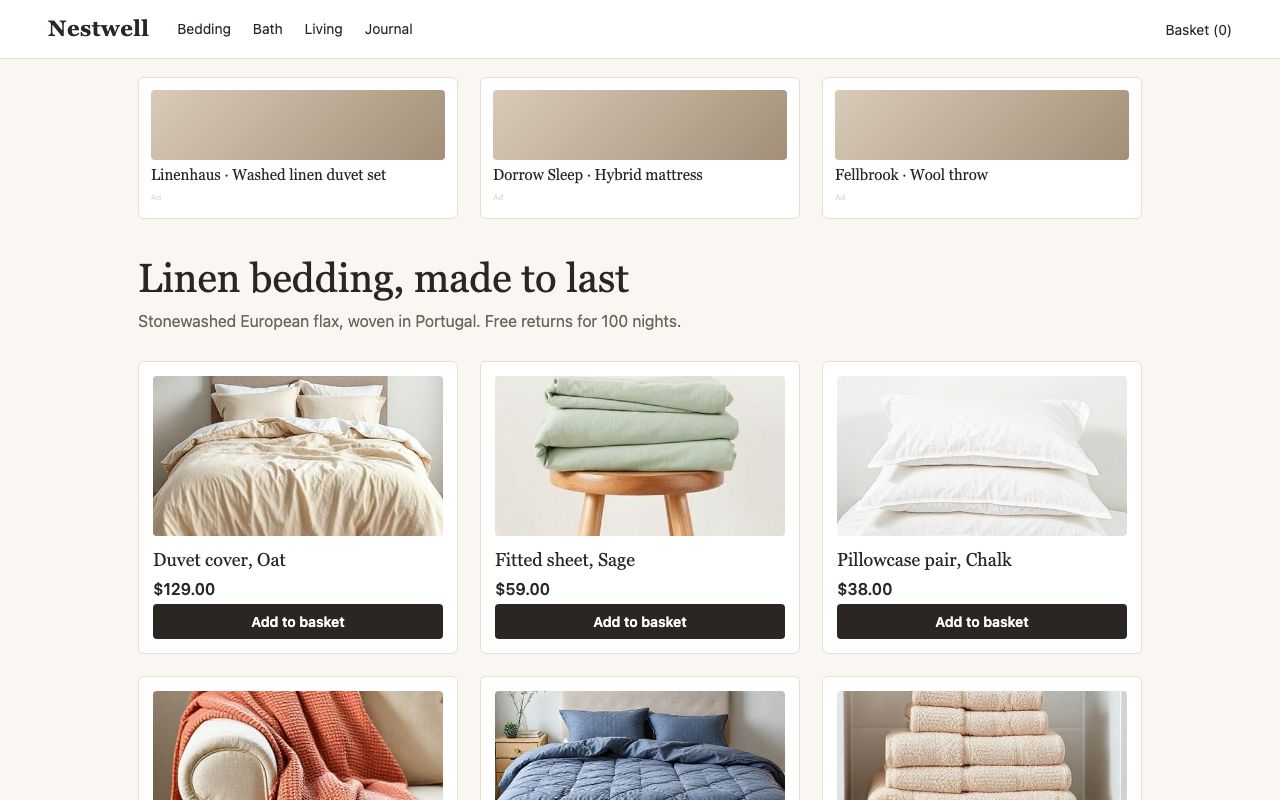 Hidden ad labels: Example page